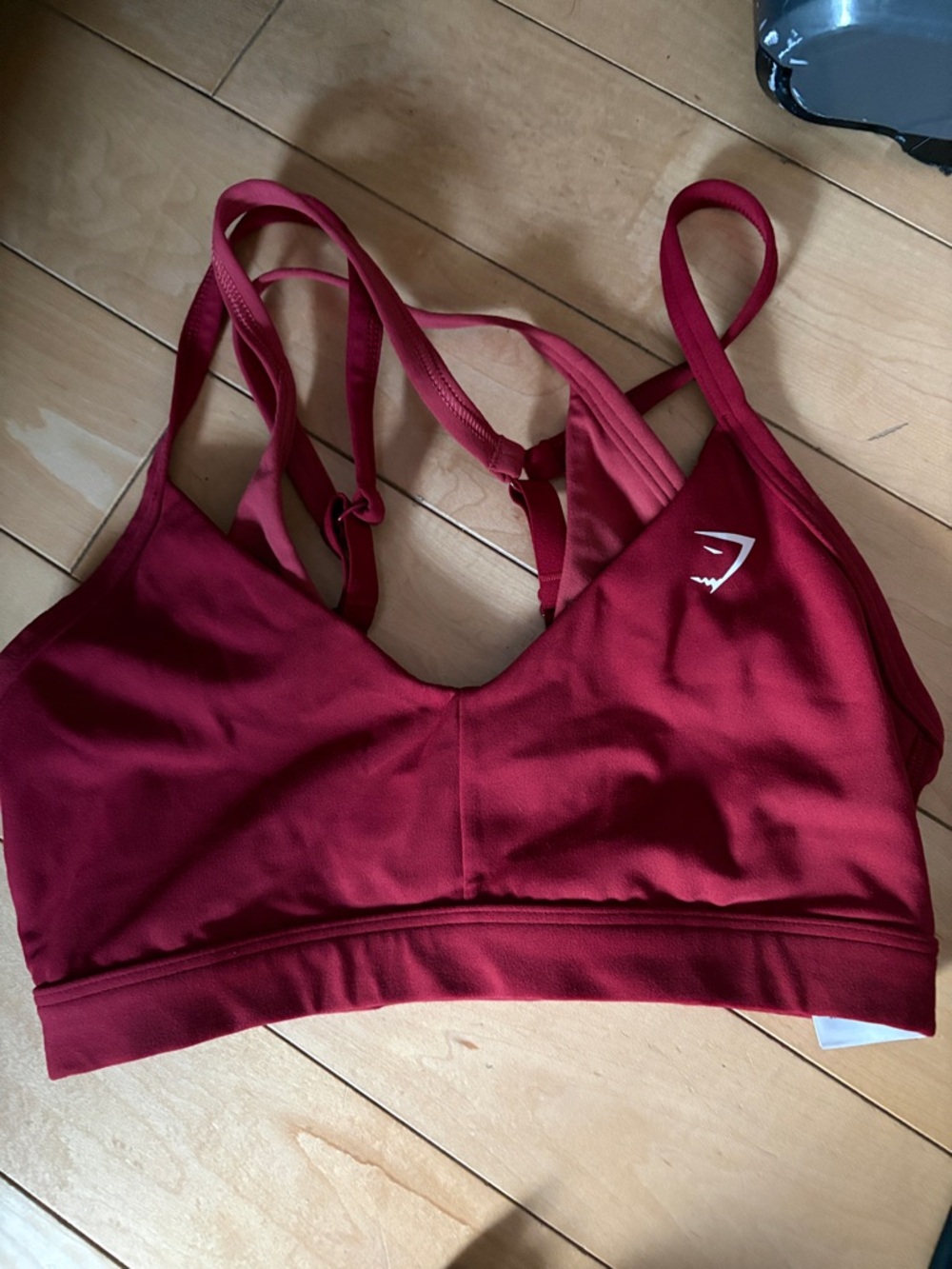 Gymshark red double layered Strappy Sports Bra